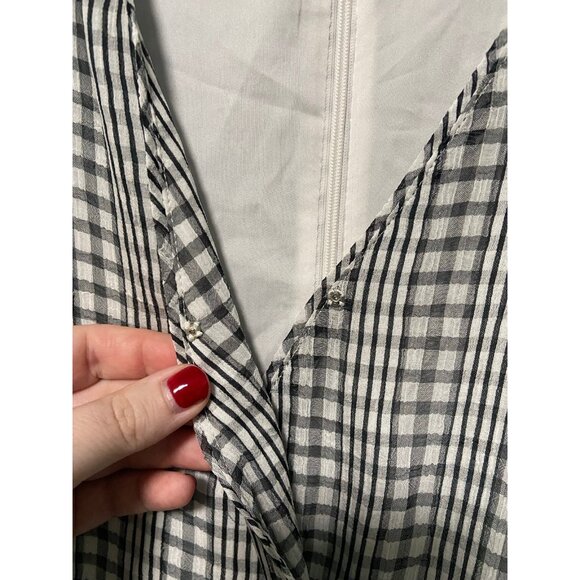 Ann Taylor Women's White and Black‎ Patterned Dress with Tie Size 14 - Picture 5 of 11